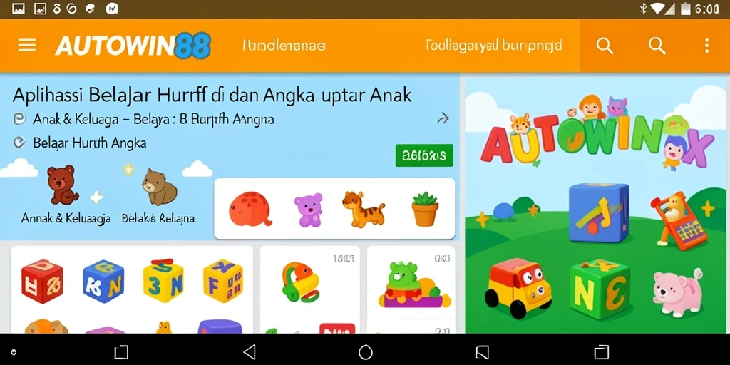 Tampilan antarmuka aplikasi AUTOWIN88 yang menarik dan edukatif.