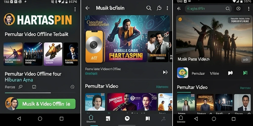 Antarmuka HARTASPIN yang sederhana dan fungsional untuk Pemutar Video Offline.