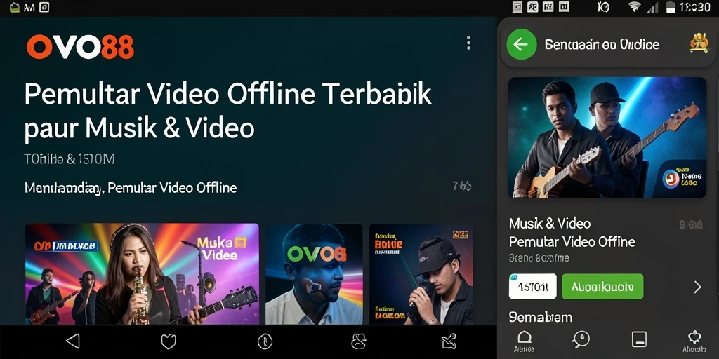 Tampilan antarmuka utama OVO88 untuk pemutar video offline yang stylish dan fungsional.
